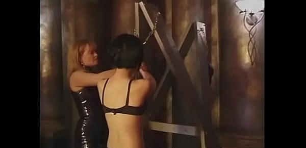  Femdom dominatrix teaches her art to supple Asian MILF in BDSM chamber